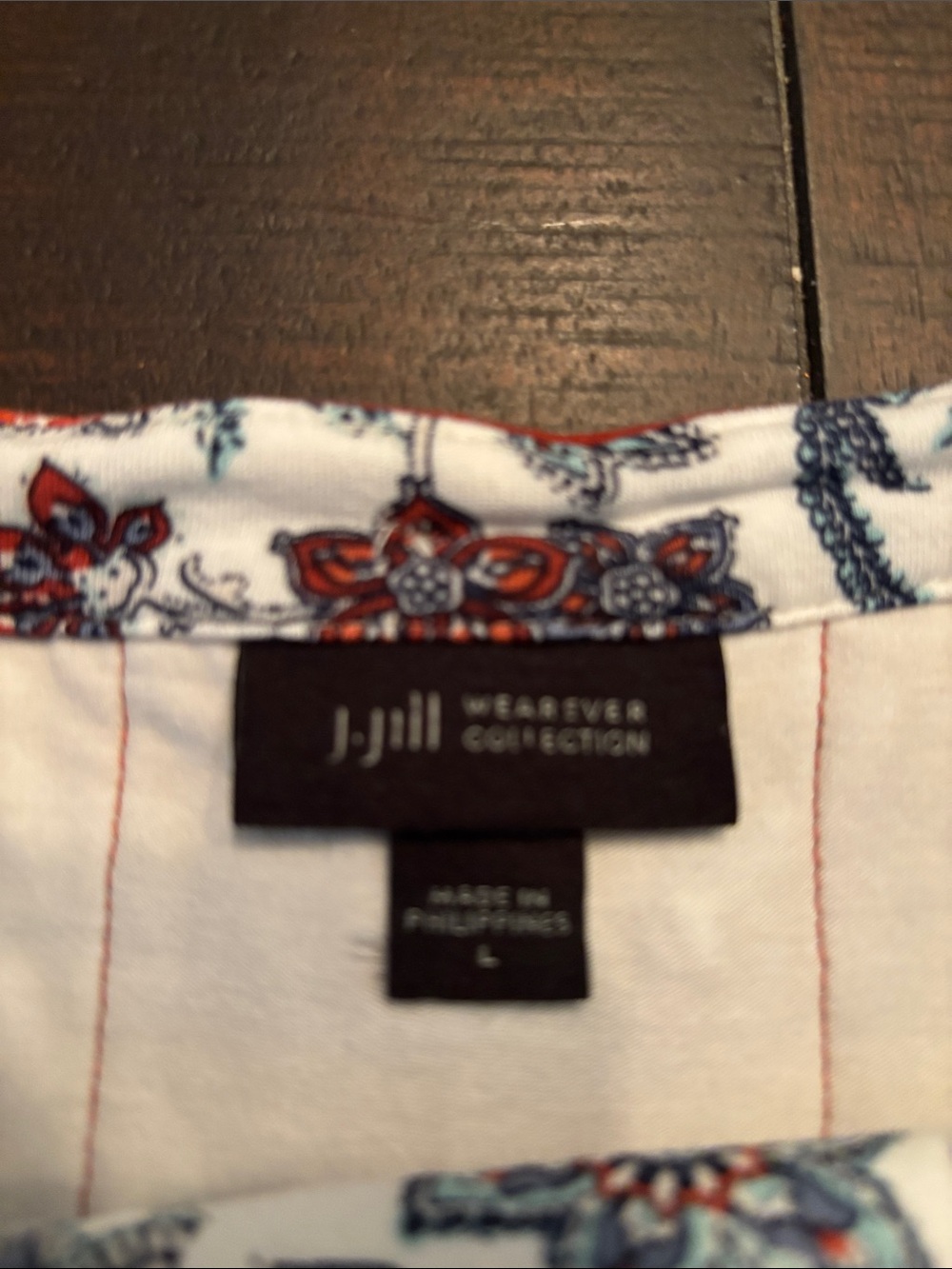 J. Jill White Floral Print Long Sleeve Blouse - Picture 5 of 7